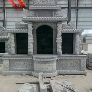 忻州 芝麻灰高档墓碑，土墓，可定制