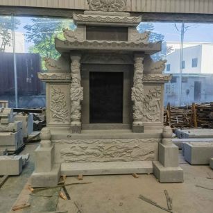 忻州 芝麻灰高档墓碑、土墓，一套也支持定做