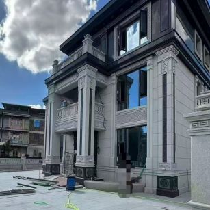 忻州 别墅干挂，芝麻白与芝麻黑完美配合