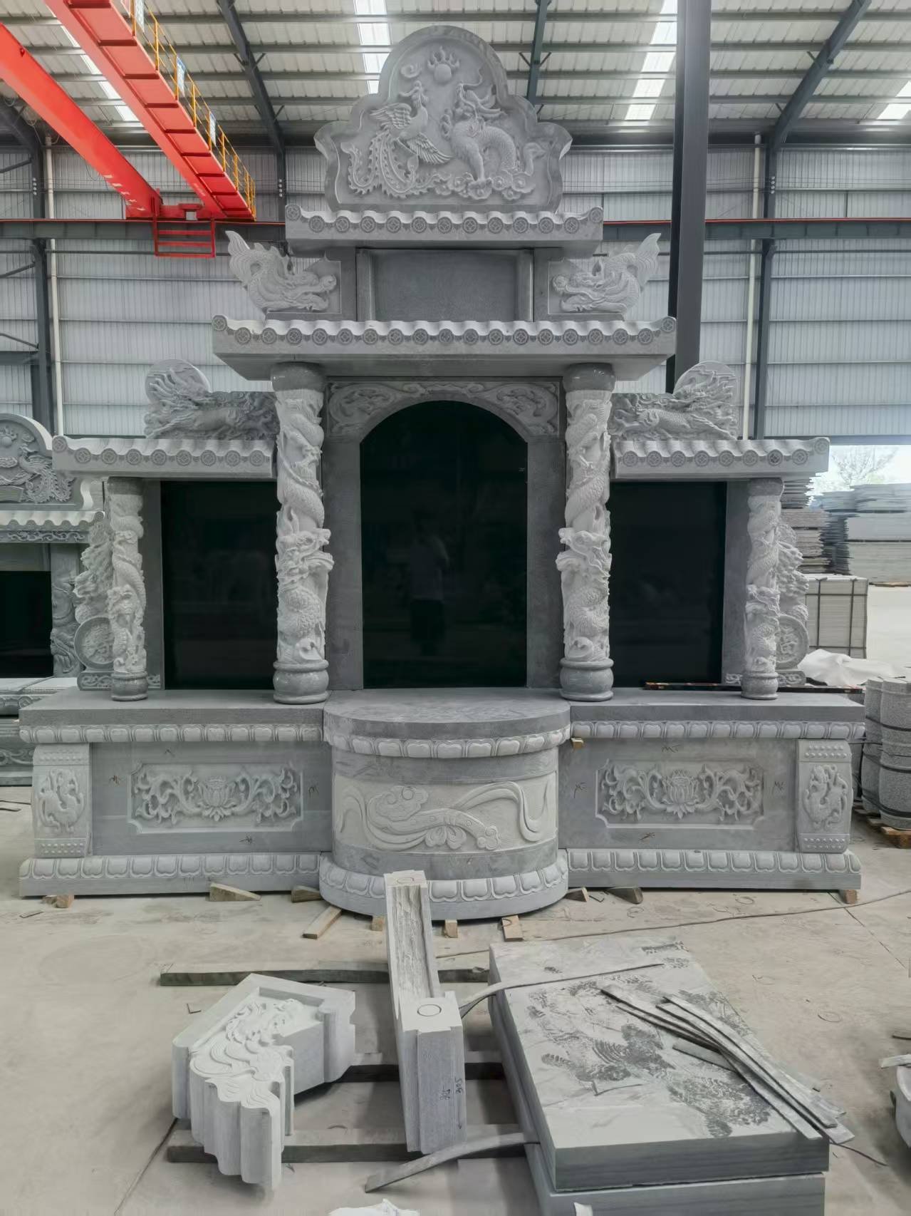 忻州 芝麻灰高档墓碑，土墓，可定制