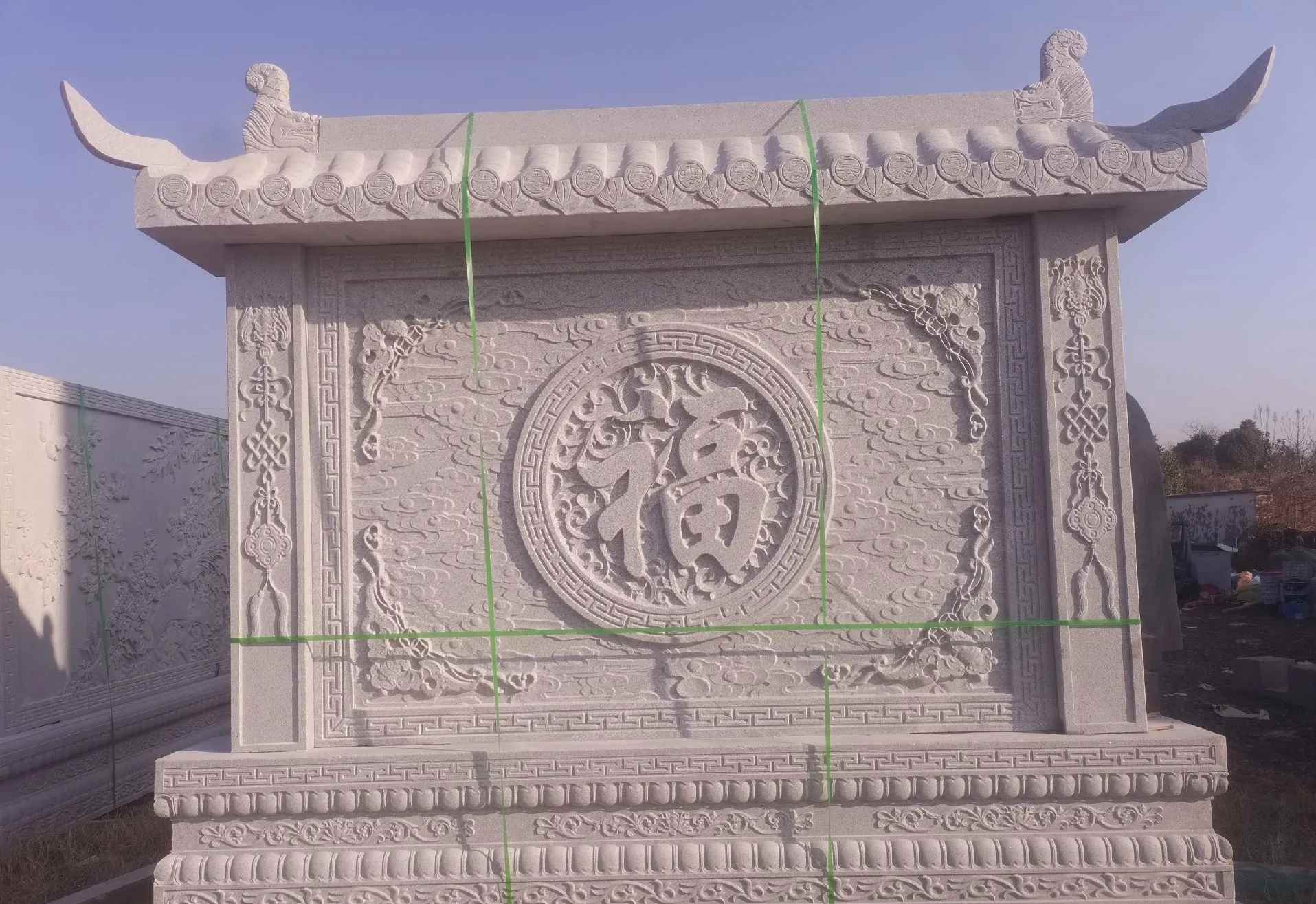 忻州 芝麻白花岗岩屏风，照壁，影壁